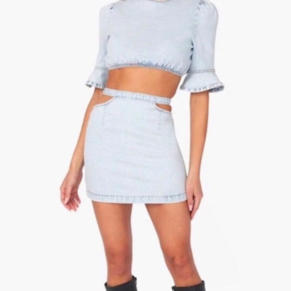 Revolve We Wore What cut out mini skirt